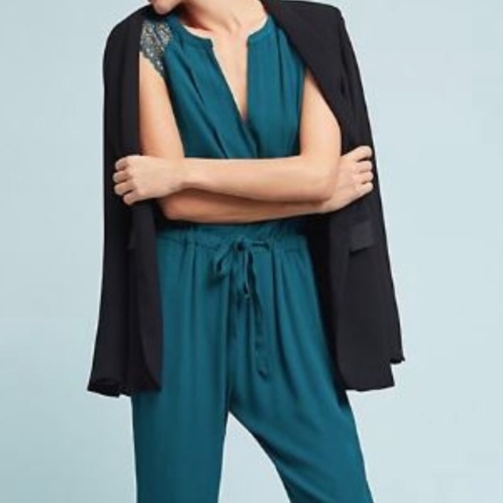 Anthropologie Greylin Teal Jumpsuit NWT